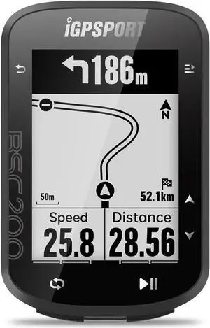 BSC200 Bike Computer Wireless, Route Navigation 2.5inch Screen Bluetooth ANT+ GPS Cycle Computer Waterproof