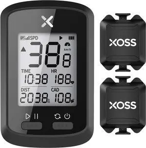 G+ GPS Bike Computer ANT+ with 2 Smart Cadence Sensor, Bluetooth Cycling Computer, Wireless Bicycle Speedometer Odometer, Waterproof MTB Tracker Fits All Bikes (Support Heart Rate Monitor)