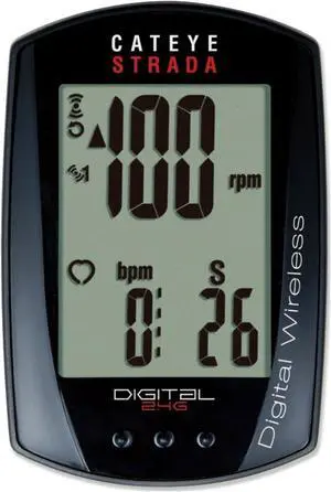 CC-RD410DW Strada Digital Wireless Speed and Cadence Bike Computer, Double, Black