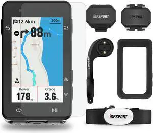 iGS630 GPS Bike Computer, 2.8 Map Navigation iClimb Training Function MTB Wireless Cycling Computer GPS Unit IPX7 Waterproof