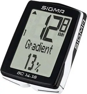 BC 14.16 Bicycle Computer, Wired | Altitude Functions - Slope, Gradient | Full Text Display, Auto Start/Stop, Automatic Bike Recognition & Pairing | IPX8 Water Resistant | Tool Free Mounting
