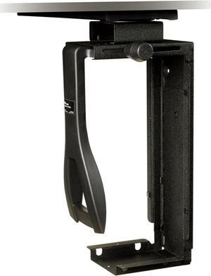 Under-Desk Computer Tower CPU Holder, Width Adjust from 3.5" to 9.3", Height Adjust from 12.5" to 22.5" to Fit Most CPU's up to 50 lbs, 360 Swivel, Steel Construction, 17" Track, Black, (CS200MB)