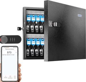 Key Lock Box Wall Mount, 48 Key Cabinet Security Combination Lockbox with Key Tags, Digital Code Heavy Duty Key Organizer Storage,Key Management for Garage,Office,Holtel,School,Store