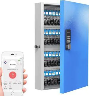 96 Key Lock Box(Plus) Wall Mount, APP Bluetooth/One Time Password/Wi-Fi Remote/Fixed Code/Key Unlock, Smart Key Cabinet, Key Organizer box for Car Dealert, Hotel, Office, Real Estate Key Manage