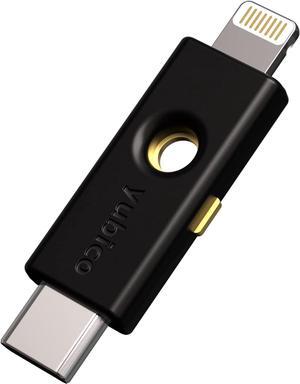 5Ci - Two-Factor authentication Security Key for Android/PC/iPhone, Dual connectors for Lighting/USB-C - FIDO Certified