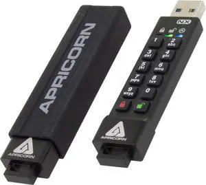 Apricon Aegis Secure Key 3NX: Software-Free 256-Bit AES XTS Encrypted USB 3.1 Flash Key with FIPS 140-2 level 3 validation, Onboard Keypad, and up to 25% Cooler Operating Temperatures.