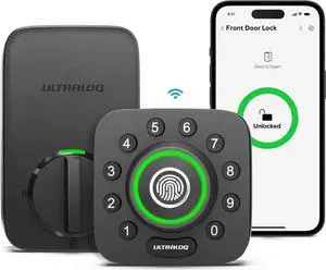 U-Bolt Pro WiFi Smart Lock with Door Sensor, 8-in-1 Keyless Entry Door Lock with Built-in WiFi,Fingerprint ID,App Remote Control,Auto Unlock,Door Status Alert,WiFi Deadbolt Door Lock