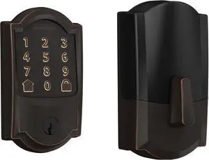 Encode Smart Wi-Fi Deadbolt with Camelot Trim in Aged Bronze