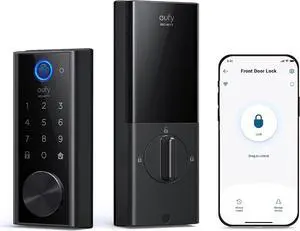 Security Smart Lock S230, Keyless Fingerprint Lock for Front Door, Easy Installation, Built-in Wi-Fi, Reliable App for Remote Access, One-Year Battery Life, BHMA Certified, IP65 Weatherproof