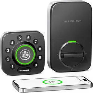 Smart Lock U-Bolt Pro, 7-in-1 Fingerprint Keyless Entry Door Lock with App Control, Anti-peep Keypad, Auto Unlock, Auto Lock, IP65 Waterproof