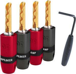 SureGrip 300 BFA/Banana Plugs, Gold - Set of 4
