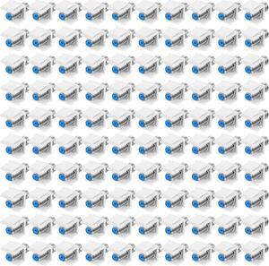 F-Type RG6 Trapezoidal Jack Insert Socket with Blue Inner Core, Trapezoidal Jack Socket Gender Changer, Screw-Type Audio Speaker Trapezoid for Wall Plate Female to Female (Silver,100 Pcs)