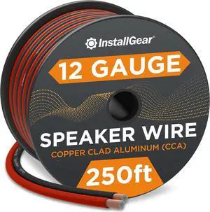 12 Gauge AWG 250ft Speaker Wire True Spec and Soft Touch Cable - Great Use for Car Speakers Stereos, Home Theater Speakers, Surround Sound, Radio - 12 AWG Speaker Wire - Red/Black