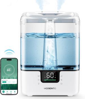 Smart Humidifiers for Bedroom Large Room Home, 6L Cool Mist Top Fill Humidifiers with Essential Oil Diffuser, 7 Color NightLight, Smart App & Voice Control, for Nursery and Plants, White