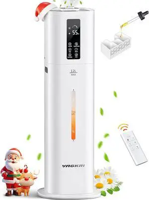 12L Humidifiers for Large Room, Last 120 Hours, Cover up to 1000ft², Top Fill Ultrasonic Cool Mist Humidifier, 3 Mist Level, 24H Timer, Essential Oil Diffuser Humidifiers For Bedroom, Home
