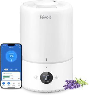 Smart Cool Mist Top Fill Humidifiers for Bedroom with Sensor, Auto Humidity Setting , APP & Voice Control, Essential Oil Diffuser, Ultra Quiet Operation, Super Easy Top Fill, 3L, White