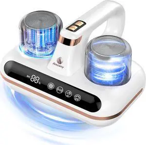 Bed Vacuum Cleaner - 5-in-1 Cordless Mattress Vacuum Cleaner, Powered by UV-C Light & Ultrasonic Technology, 16Kpa Strong Suction,Low Noise,Suitable for Dust, Pet Hair, Etc.