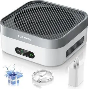 Air Purifiers for Home Bedroom Up to 600 ft², True HEPA Air Purifier for Pets Dust Dander Pollen Odor Smoke, New Quiet Wind Wheel System, Portable Air Purifier for Travel