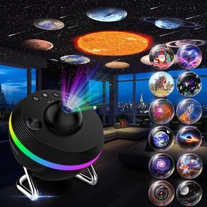 Galaxy Projector, 13 in 1 HD Planetarium Galaxy Star Projector for Bedroom, Star Projector Galaxy Light with Timer, Meteor & RGB Lighting Effects, Galaxy Light Projector for Kids, Adults