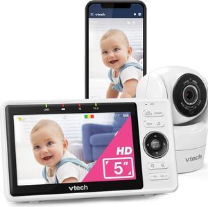Upgraded Smart WiFi Baby Monitor VM901, 5-inch 720p Display, 1080p Camera, HD NightVision, Fully Remote Pan Tilt Zoom, 2-Way Talk, Free Smart Phone App, Works with iOS, Android