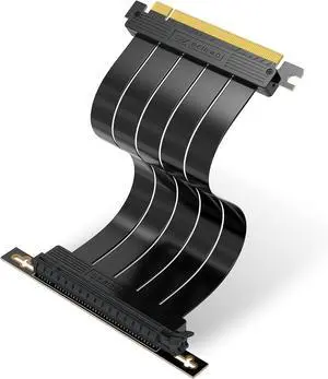 PCIE Gen 4 16x Extreme Flexible, High Speed Riser Cable PCI Express 4.0 Port GPU Extension Card-Right Angle Connector [7.87in/20cm]