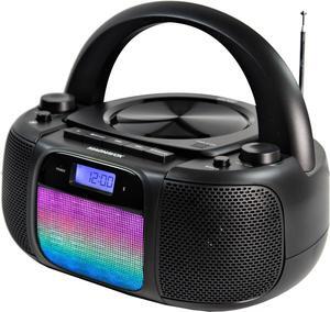 MD6972 Portable Top Loading CD Boombox with Digital AM/FM Stereo Radio, Color Changing Lights, and Bluetooth Wireless Technology | CD-R/CD-RW Compatible | LCD Display |