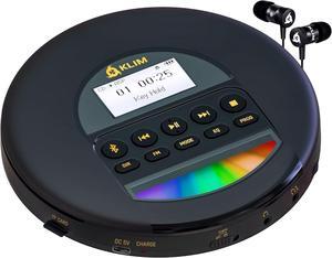 Portable CD Player Walkman with Long-Lasting Battery - with Headphones - Radio FM - Compatible MP3 CD Player Portable - TF Card Radio FM Bluetooth - Ideal for Cars - Gold