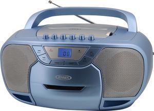 CD-590-BL CD-590 1-Watt Portable Stereo CD and Cassette Player/Recorder with AM/FM Radio and Bluetooth (Blue)