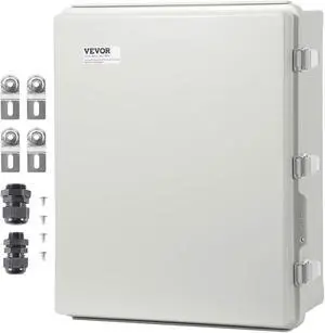 Weather-Resistant Junction Box, Dimensions: 20.87x16.92x7.87 inches, Crafted from Durable ABS Plastic with a Secure Hinged Lid and Stainless Steel Lock, IP67 Rated to Ensure Protection Agains