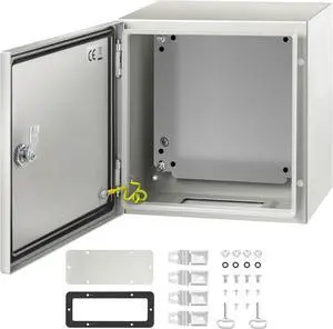 Steel Enclosure 12×12×8,NEMA 4X Steel Electrical Box,IP66 Waterproof & Dustproof,Outdoor/Indoor Electrical Junction Box,with Mounting Plate