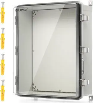 UL94-V0 Outdoor Electrical Box 20.3"x16.4"x7.9" Waterproof Junction Box Weatherproof PC/ABS Alloy Plastic IP66 Project Electric Enclosure Clear Hinged Door