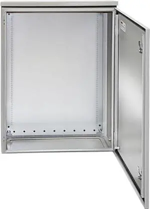 Electrical Enclosure, 28'' x 20'' x 8'', NEMA 4 Outdoor Enclosure, IP65 Waterproof & Dustproof Cold-Rolled Carbon Steel Hinged Junction Box for Outdoor Indoor Use, with Rain Hood