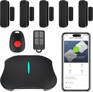 Wireless Home Security System, WiFi Smart DIY Home Alarm System for Apartment/Villa/Store, 8 Pieces-Kit, Alarm Siren, Door Window Sensor, Caregiver Pager, Work with Google Assistant and Alexa