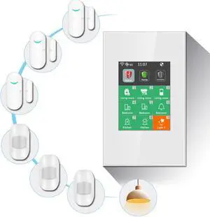 L8-HAK LCD 2-in-1 Alarm Smart Switch, Integrates Home Security System & Smart Light Switch into One, 7-Piece Kit Wireless DIY Alarm System for Home Security, Need Neutral Wire