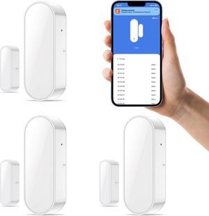 WiFi Door Sensor, Smart Window Door Sensor Alarm, Contact Sensor for Home Security, Wireless Magnetic Door Open Detector and APP Remote Notification Compatible with Alexa 3Packs