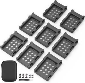 SSD to 3.5" SATA Hard Disk Drive Adapter HDD Cage ABS Mounting Bracket Kit 8 Pack Internal Drive Bay Converter Hard Drive Caddy Case Tray SSD Holder for 7/9.5/12.5/15mm 2.5 Inch HDD/SSD with Bag