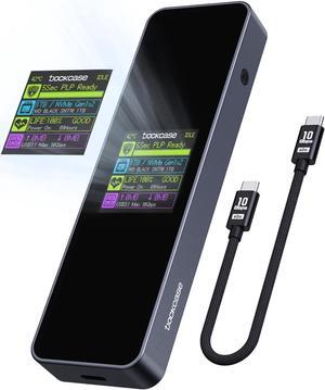 Visual Smart M.2 NVMe SSD Enclosure,Support 5s PLP Prevents Write Data Loss,USB 3.2 Gen 2 Type-C (10 Gbps), fits NVMe PCIe Size 2230/2242/2260/2280,Support M-Key B+M Key UASP