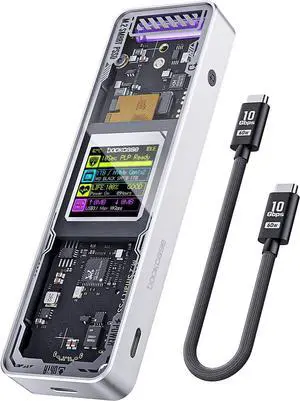 Explorer Edition M.2 NVMe SSD Enclosure,Support 10s PLP Prevents Write Data Loss,USB 3.2 Gen 2 Type-C (10 Gbps), fits NVMe PCIe,Size 2230/2242/2260/2280,Support M-Key B+M Key UASP