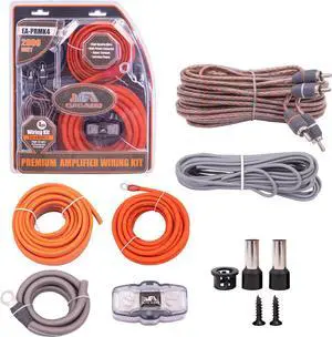 Audio Premium Series 4-Gauge Amp Kit - 2000W Max Power, Copper Clad Aluminum Wire, Triple-Shielded RCA Cables, High-Power Capacity, Mini-ANL Fuse Holder, Car Amplifier Install Kit - EA-PRMK4