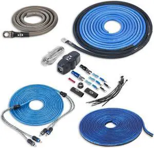 True 4 Gauge AWG 100% OFC Complete Amplifier Wiring Kit with 2-Channel RCA Cable - XKIT42