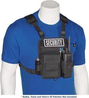 RCH-601P Universal Radio Chest Harness Shoulder Radio Holster Chest Pack with Adjustable Radio Holster Pouch Holds a Radio up to 8 inches Tall RCH-601 Made in USA