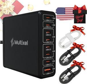 Upgraded 240W 8 Ports GaN Charger, USB Charging Hub, Multi USB C Charger Station, USB-C Charging Hub for MacBook Pro/Air/iPad Pro/iPhone/ Galaxy Note
