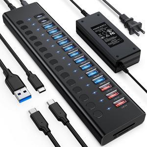 QIONMAR USB Wall Charger USB Charging Station for Multiple Devices USB Charger 10-Ports Power Hub Strip Smart Plug Charging Dock Charge Block Compatible with iPhone 15 iPod Galaxy S Smart Phones