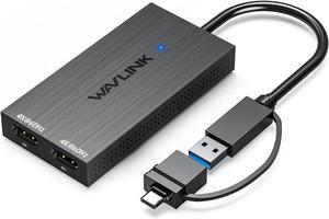 USB 3.0 or USB C to Dual HDMI Splitter Extended Display for Dual Monitor, Displaylink Adapter Dual HDMI 4K 60Hz for  Mac M1/M2/M3 or Windows 10/11, USB A/C to HDMI 4K Output