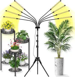Grow Lights for Indoor Plants, 8 in 1 Full Spectrum Grow Light for Indoor Growing with Tripod Stand, Auto On/Off Timing 4/8/12H, Plant Light for Indoor Plants with 400 LEDs. (Full Spectrum)