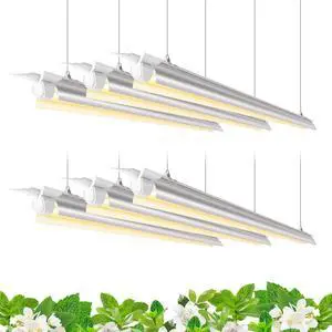 Plant Grow Light, 252W(6 x 42W, 1400W Equivalent), Full Spectrum, LED Grow Light Strips, T8 Integrated Growing Lamp Fixture, Grow Shop Light, with ON/Off Switch, 6-Pack