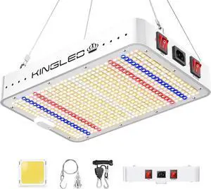 KP1000 LED Grow Lights with Yield LEDs 2x2ft Coverage Full Spectrum Grow Lights for Indoor Hydroponic Plants Greenhouse Growing Lamps Veg Bloom Daul Mode