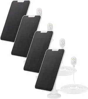 Solar Panel Charger for Arlo Pro 4/Ultra 2/Pro 3/Ultra/Pro 5S/Pro 3 Floodlight, 5V 4W Camera Solar Panel with 9.8ft/3m Charging Cable,IP65 Waterproof, Includes Adjustable Wall Mount,4 Pack