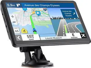 GPS Navigator for Car Truck RV, Latest 2024 Map 7 inch Touch Screen Car GPS, Support Voice Turn Direction Guidance/Speed and Red Light Warning