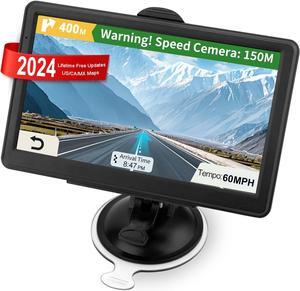 GPS Navigation for Car Truck RV, Latest 2024 US/CA/MX Maps Free Lifetime Updates, GPS Navigator Navigation System 7 Inch Touchscreen Voice Lane Guidance Speed Cam Warning Vehicle Car GPS for Trucker